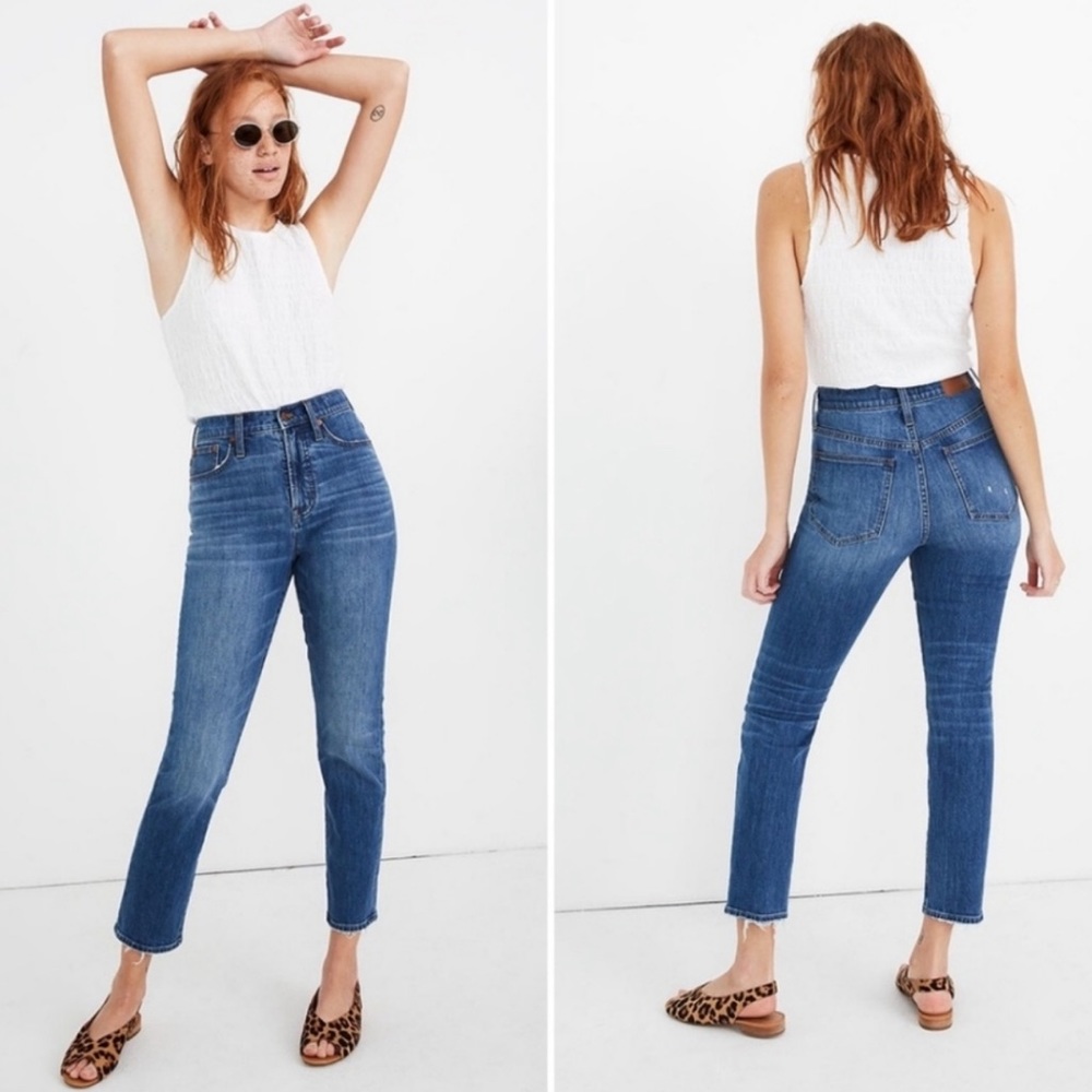 Madewell Blue High-Rise Ankle Crop Jeans